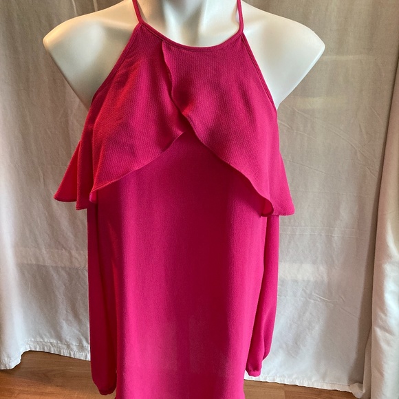 Michael Kors Tops - LAST CHANCE! Michael Kors Fuchsia Cold-Shoulder Blouse